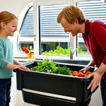 Sustainable Lifestyle**

"A modern Dutch family in a fully-clothed, appropriate attire, preparing a meal with locally sourced vegetables in a bright, eco-friendly kitchen. Solar panels are visible on the roof through the window. Compost bin visible. Safe for work, appropriate content, perfect anatomy, correct proportions, natural pose, well-formed hands, proper finger count, natural body proportions, family-friendly, high quality, professional photography, modest clothing."

**